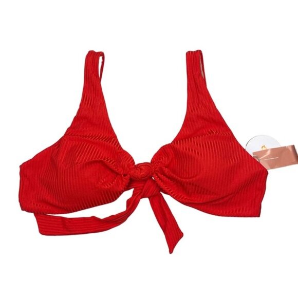 NWT PQ SWIM Calypso Drew Knot Tie Bikini Top Sz 14 - Picture 7 of 9